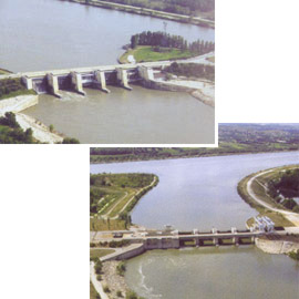 Les barrages d'Avignon et de Sauveterre