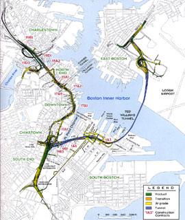 Le plus grand projet souterrain urbain de tous les temps "The Big Dig" qui est une liaison autoroutière sous le port de Boston aux Etat-Unis et qui s'est achevée en 2005