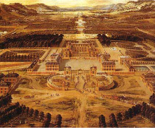 Vue du Château de Versailles vers 1668 par Pierre Patel, détail