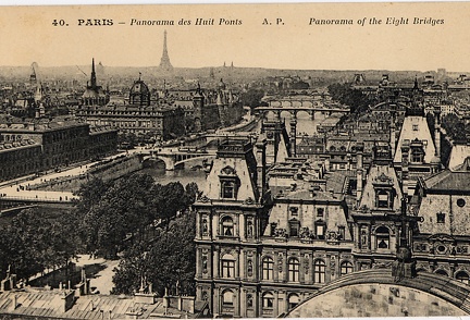 Vue de huit ponts de Paris